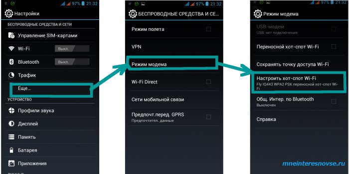 режим модема на андроид вай фай