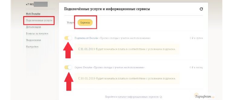 Как отключить услугу