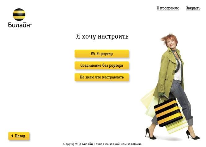 Заказ настроек на Билайне