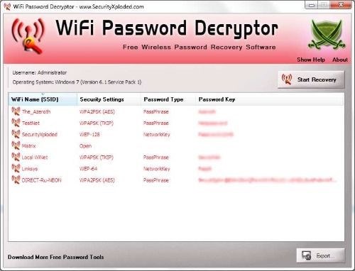 WiFi Password Decryptor