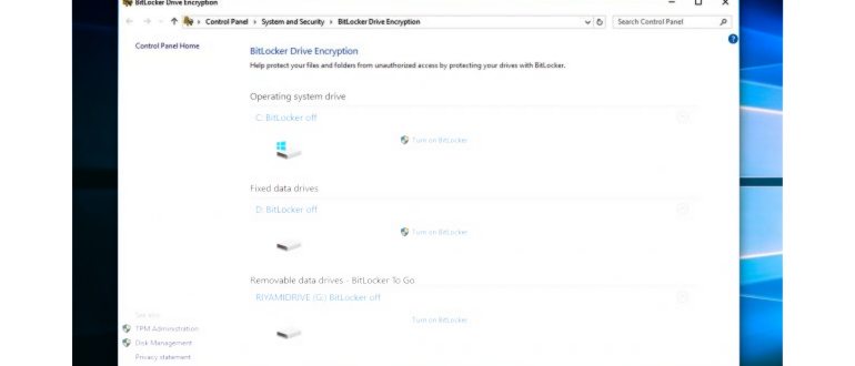 Шифрование устройства Windows