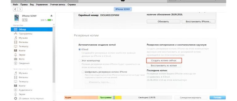 Как на iPhone сделать резервную копию в